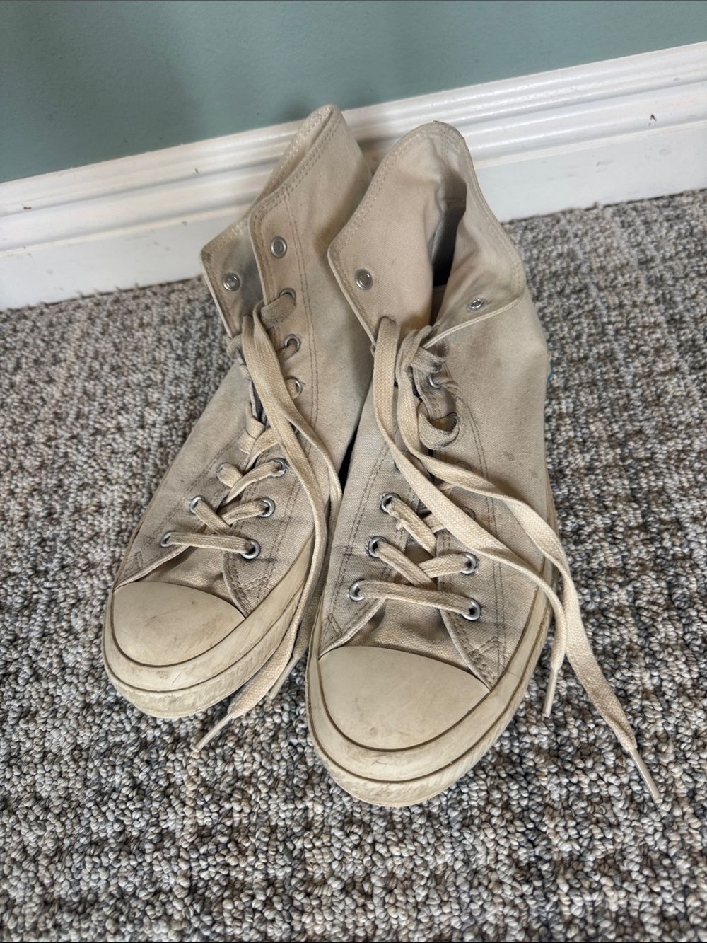 Shoes like pottery High-Top Canvas Sneakers in Cream